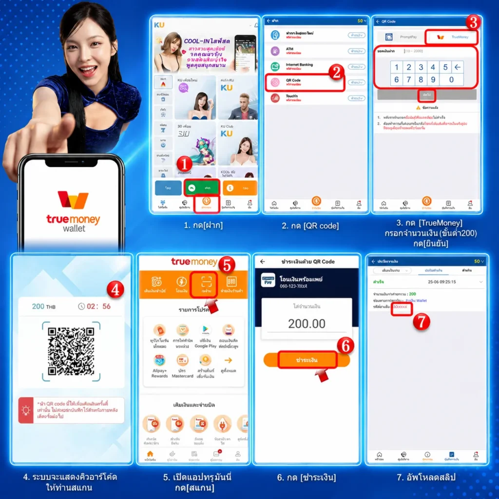 ขั้นตอนฝากผ่าน TrueWallet
